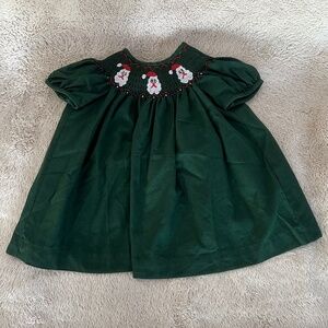 Santa Smocked Babydoll Dress